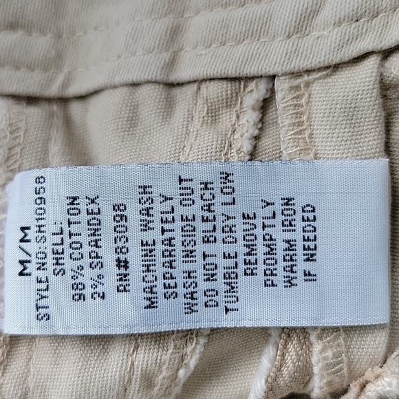 CI SONO Woman's Sz M Shorts Faux Front Pockets with Zipper Detail Tan Y2K - Picture 10 of 11
